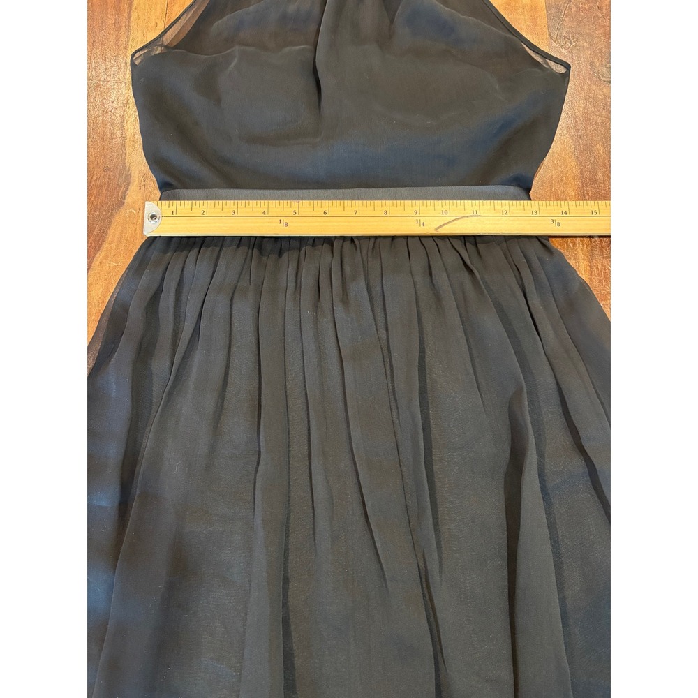 Adrianna Papell black chiffon halter fit & flare cocktail dress women size 2 - Picture 5 of 11